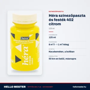 Héra színezőpaszta és festék 402 citrom – 125 ml – műszaki adatok – HelloMester Kecskemét