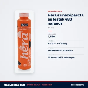 Héra színezőpaszta és festék 480 narancs – 0,5 L – műszaki adatok – HelloMester Kecskemét