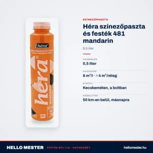 Héra színezőpaszta és festék 481 mandarin – 0,5 L – műszaki adatok – HelloMester Kecskemét
