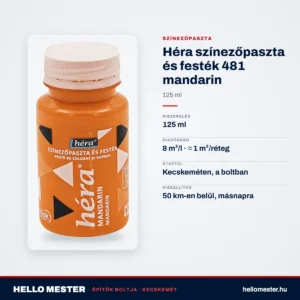 Héra színezőpaszta és festék 481 mandarin – 125 ml – műszaki adatok – HelloMester Kecskemét
