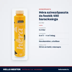 Héra színezőpaszta és festék 490 baracksárga – 0,5 L – műszaki adatok – HelloMester Kecskemét