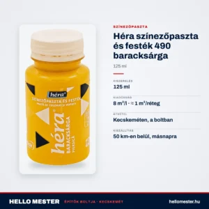 Héra színezőpaszta és festék 490 baracksárga – 125 ml – műszaki adatok – HelloMester Kecskemét