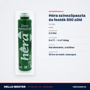 Héra színezőpaszta és festék 600 zöld – 0,5 L – műszaki adatok – HelloMester Kecskemét