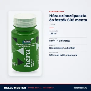 Héra színezőpaszta és festék 602 menta – 125 ml – műszaki adatok – HelloMester Kecskemét