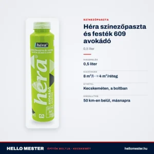 Héra színezőpaszta és festék 609 avokádó – 0,5 L – műszaki adatok – HelloMester Kecskemét