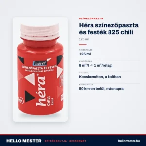 Héra színezőpaszta és festék 825 chili – 125 ml – műszaki adatok – HelloMester Kecskemét
