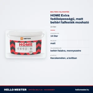 HOME Extra fedőképességű, matt beltéri falfesték mosható14L – műszaki adatok – HelloMester Kecskemét