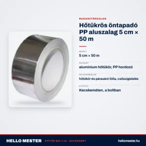 Hőtükrös öntapadó PP aluszalag 5 cm × 50 m – műszaki adatok – HelloMester Kecskemét