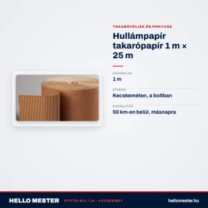 Hullámpapír takarópapír 1 m × 25 m – műszaki adatok – HelloMester Kecskemét