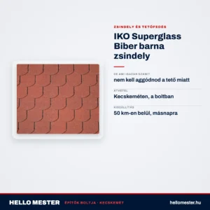 IKO Superglass Biber barna zsindely – műszaki adatok – HelloMester Kecskemét