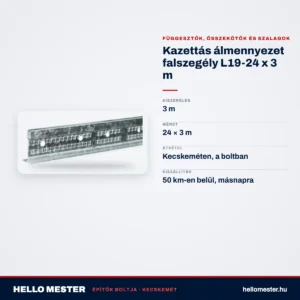 Kazettás álmennyezet falszegély L19-24 x 3 m – műszaki adatok – HelloMester Kecskemét