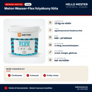 Meton Wasser-Flex folyékony fólia 12 kg – műszaki adatok, kiszerelés és felhasználás | HelloMester Kecskemét