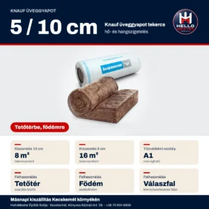 Knauf üveggyapot tekercs 5/10 cm – kiszerelés és felhasználás | HelloMester Kecskemét
