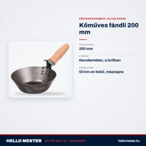 Kőműves fándli 200 mm – műszaki adatok – HelloMester Kecskemét
