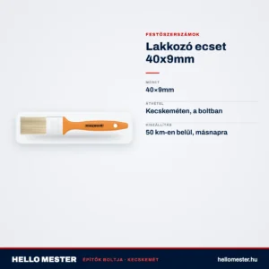 Lakkozó ecset 40x9mm – műszaki adatok – HelloMester Kecskemét