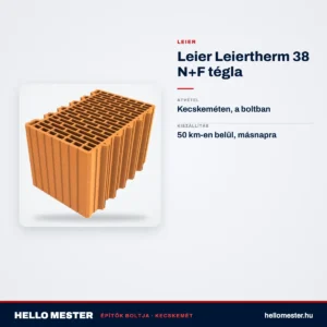 Leier Leiertherm 38 N+F tégla – műszaki adatok – HelloMester Kecskemét