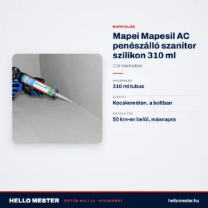 Mapei Mapesil AC penészálló szaniter szilikon 310 ml – 110 manhattan – műszaki adatok – HelloMester Kecskemét