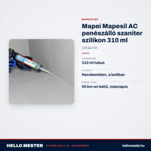 Mapei Mapesil AC penészálló szaniter szilikon 310 ml – 130 jázmin – műszaki adatok – HelloMester Kecskemét