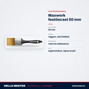 Maxwerk festőecset 50 mm – műszaki adatok – HelloMester Kecskemét
