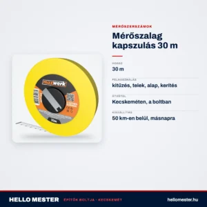 Mérőszalag kapszulás 30 m – műszaki adatok – HelloMester Kecskemét