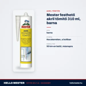 Mester festhető akril tömítő 310 ml, barna – műszaki adatok – HelloMester Kecskemét