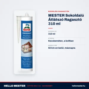 MESTER Sokoldalú Átlátszó Ragasztó 310 ml – műszaki adatok – HelloMester Kecskemét