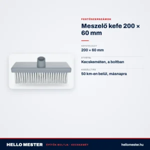 Meszelő kefe 200 × 60 mm – műszaki adatok – HelloMester Kecskemét