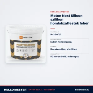 Meton Next Silicon szilikon homlokzatfesték fehér – műszaki adatok – HelloMester Kecskemét