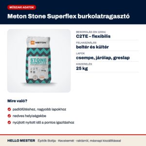Meton Stone Superflex burkolatragasztó – műszaki adatok és felhasználás