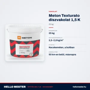 Meton Texturato díszvakolat 1,5 K – 25 kg – műszaki adatok – HelloMester Kecskemét