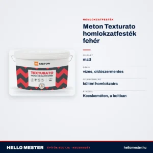 Meton Texturato homlokzatfesték fehér – műszaki adatok – HelloMester Kecskemét