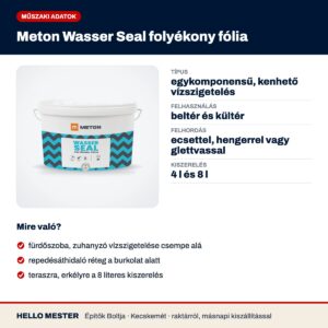 Meton Wasser Seal folyékony fólia – műszaki adatok és felhasználás