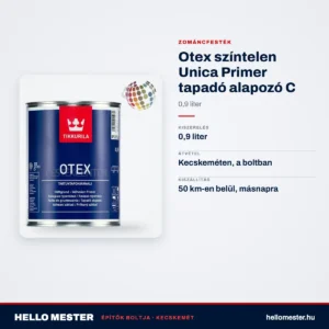 Otex színtelen 0,9 l Unica Primer tapadó alapozó C – műszaki adatok – HelloMester Kecskemét