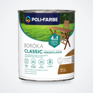 Poli-Farbe Boróka Classic vízzel hígítható vékonylazúr dió 0,75 L – HelloMester Kecskemét