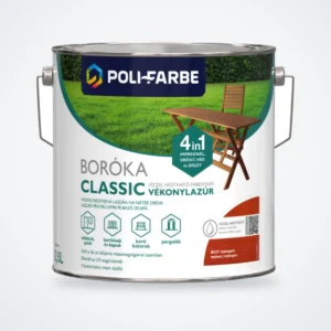 Poli-Farbe Boróka Classic vízzel hígítható vékonylazúr mahagóni 2,5 L – HelloMester Kecskemét
