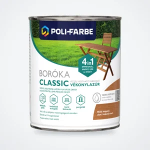 Poli-Farbe Boróka Classic vízzel hígítható vékonylazúr mogyoró 0,75 L – HelloMester Kecskemét