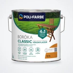 Poli-Farbe Boróka Classic vízzel hígítható vékonylazúr tölgy 2,5 L – HelloMester Kecskemét