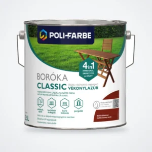 Poli-Farbe Boróka Classic vízzel hígítható vékonylazúr vörösfenyő 2,5 L – HelloMester Kecskemét