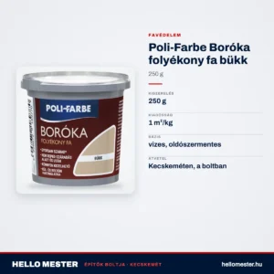 Poli-Farbe Boróka folyékony fa bükk 250 g – műszaki adatok – HelloMester Kecskemét