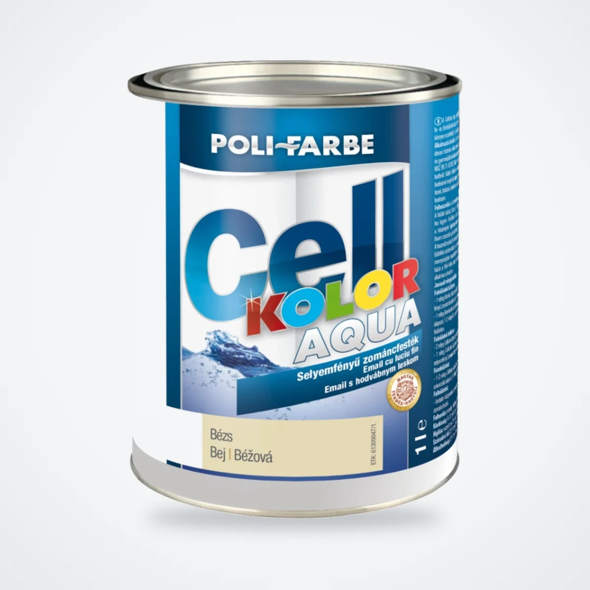 Poli-Farbe Cellkolor Aqua selyemfényű vizes zománcfesték bézs 1 L – HelloMester Kecskemét