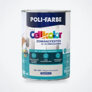 Poli-Farbe Cellkolor magasfényű zománcfesték RAL 7047 világos hamuszürke 0,8 L – HelloMester Kecskemét