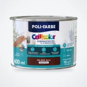 Poli-Farbe Cellkolor magasfényű zománcfesték RAL 8016 barna 0,4 L – HelloMester Kecskemét