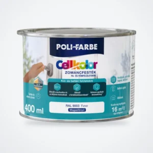 Poli-Farbe Cellkolor magasfényű zománcfesték RAL 9003 fehér 0,4 L – HelloMester Kecskemét