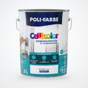 Poli-Farbe Cellkolor magasfényű zománcfesték RAL 9003 fehér 5 L – HelloMester Kecskemét