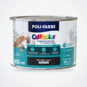 Poli-Farbe Cellkolor magasfényű zománcfesték RAL 9005 fekete 0,4 L – HelloMester Kecskemét