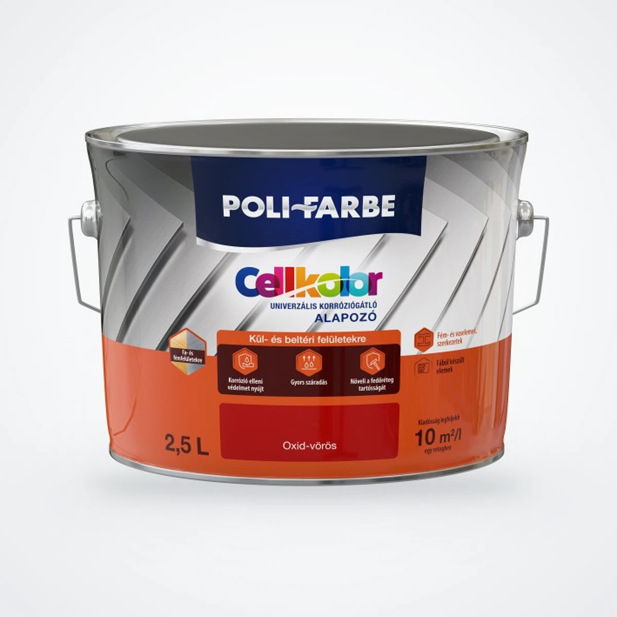 Poli-Farbe Cellkolor univerzális korróziógátló alapozó 2,5 L – HelloMester Kecskemét