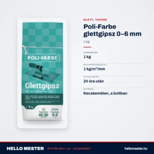 Poli-Farbe glettgipsz 0–6 mm 1 kg – műszaki adatok – HelloMester Kecskemét