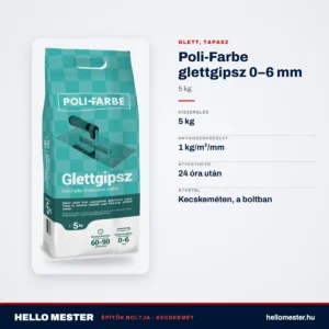 Poli-Farbe glettgipsz 0–6 mm 5 kg – műszaki adatok – HelloMester Kecskemét