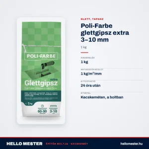 Poli-Farbe glettgipsz extra 3–10 mm 1 kg – műszaki adatok – HelloMester Kecskemét