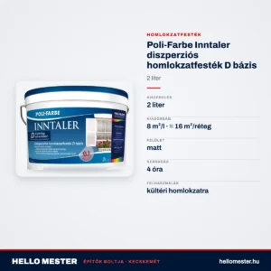 Poli-Farbe Inntaler diszperziós homlokzatfesték D bázis 2 L – műszaki adatok – HelloMester Kecskemét